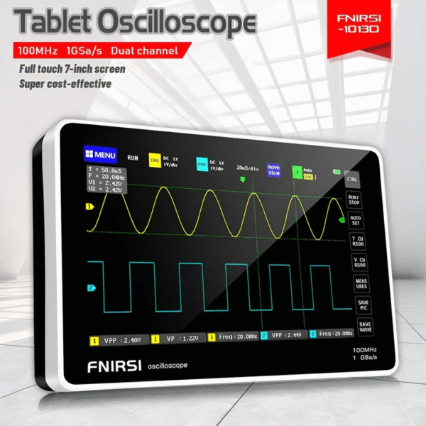 FNIRSI 1013D Tablet Dual Channel 100MHz Touchable Panel Oscilloscope