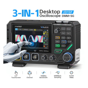 FNIRSI 2D15P 3-in-1 Benchtop 2CH 100MHz Oscilloscope, Multimeter, Signal Generator