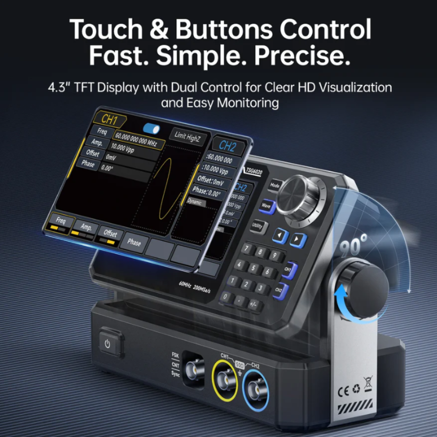 FNIRSI TSG6020/TSG3020 2CH Function Signal Generator - Image 4